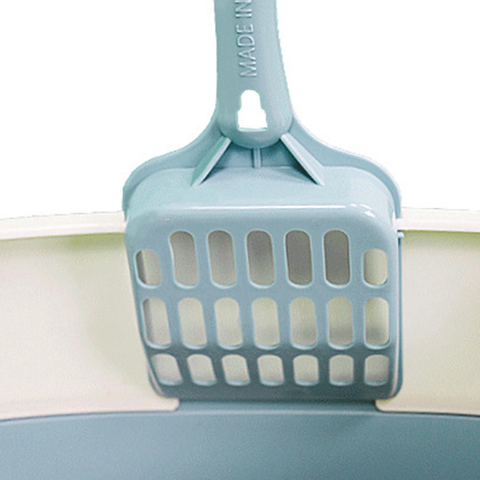 High Sided Cat Litter Box Kitten Potty Pan Portable Durable Pet Litter Tray Blue