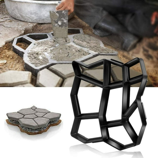 Stone Brick Mold Walk Maker Paver Concrete Form DIY Stepping Reusable