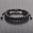 thumbnail image 3 of CRUCIBLE MEN'S MATTE BLACK AGATE STONE BEADED ADJUSTABLE BRACELET, 3 of 4