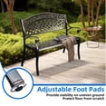 thumbnail image 6 of Dextrus 39.4" Patio Garden Bench, Anti- Rust Cast Iron Cast Aluminum Frame for Outdoor Garden, Balcony, Backyard, Entryway, Hammered Bronze, 6 of 8