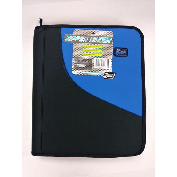 Tech Gear Curve Pocket Zipper Binders Blue and Black