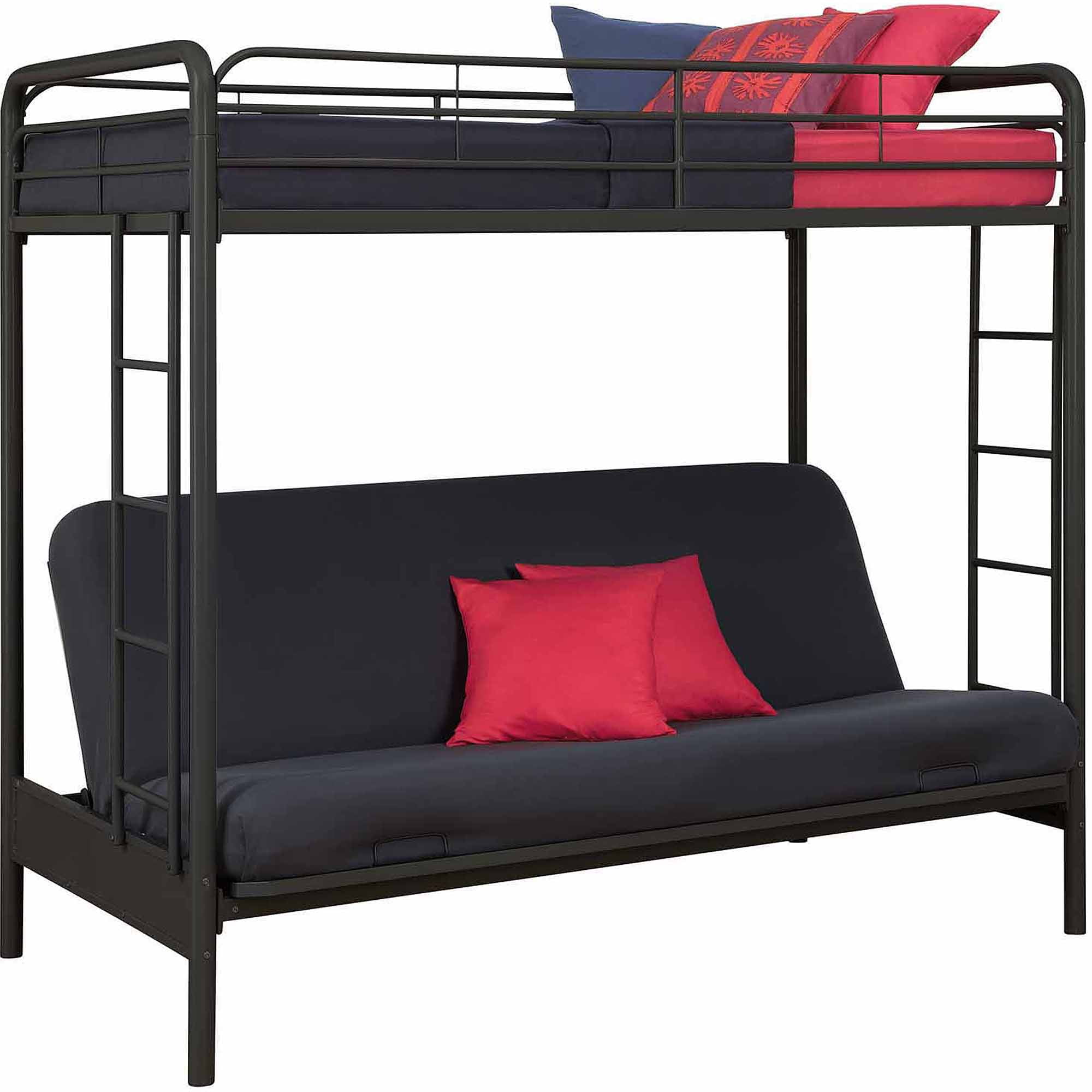 DHP Twin-Over-Futon Metal Bunk Bed, Multiple Colors - Walmart.com