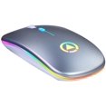 thumbnail image 1 of Computer Mouse, 2.4G Wireless Rechargeable Bluetooth 3.0/5.0 Mute Gaming Mouse for Computer Grey One Size, 1 of 8
