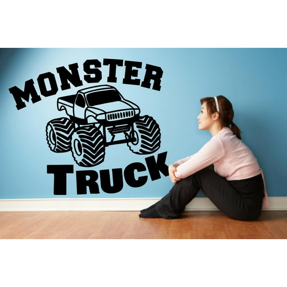 Big Wheels Monster Truck Trucks Cars Toy Car Wall Sticker Art Decal for Boys Children Room Bedroom Nursery Kindergarten House Fun Home Decor Stickers Wall Art Vinyl Decoration Size (8x10 inch)