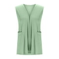 thumbnail image 6 of BADHUB Sleeveless Cardigans for Women Plus Size Summer Long Vest Lightweight Open Front Shrug Boleros with Pockets Mint Green 3XL, 6 of 7