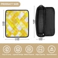 thumbnail image 4 of Hair Tool Organizer Bag with Heat Resistant Mat Removable Travel Storage Case for Hot Air Brushes Curling Irons Yellow and White Checkered Squares, 4 of 8