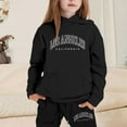 thumbnail image 2 of GBSYEWXS Casual Outfits Sets For Teen Girls Letter Print Daily Wear Sweatshirt Pant Athleisure Long Sleeve Black Clothing Sets Size 5-6 Years, 2 of 4