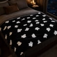 thumbnail image 4 of Under 1 dollar Halloween Savings Ghost Print Halloween Flannel Throw Blanket Soft Lap Cover for Sofa Bed office Camping Naps Multi-Purpose Holiday Decor Blanket Halloween Decorations indoor Outdoor, 4 of 7