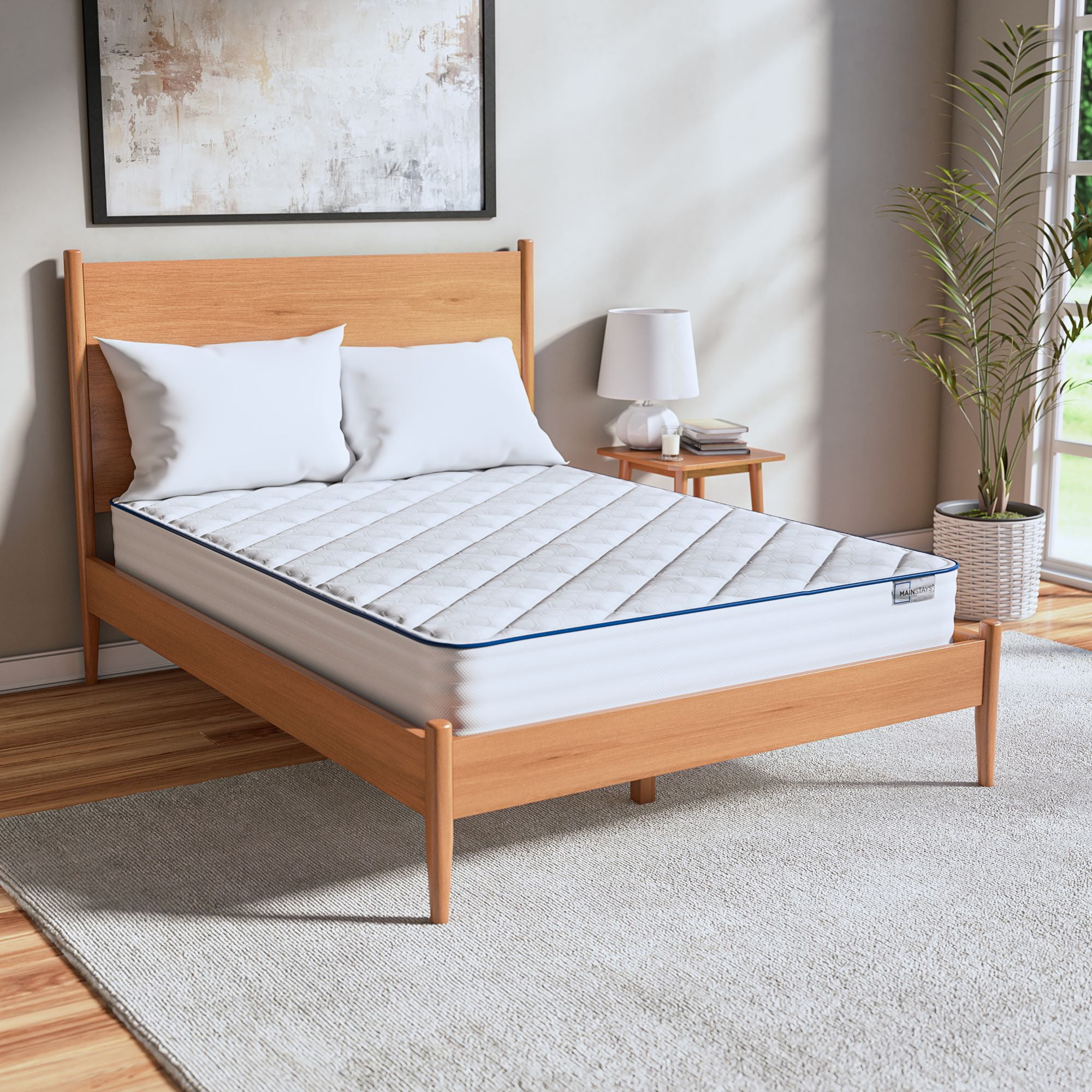 Mainstays 8 in Pocket Spring Hybrid Mattress in a Box, Medium Firm, Full