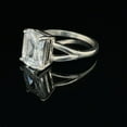 thumbnail image 3 of Emerald Cut Mossianite Gemstone Ring 925 Sterling Silver Ring For Women Solitaire Engagement Ring, 3 of 3