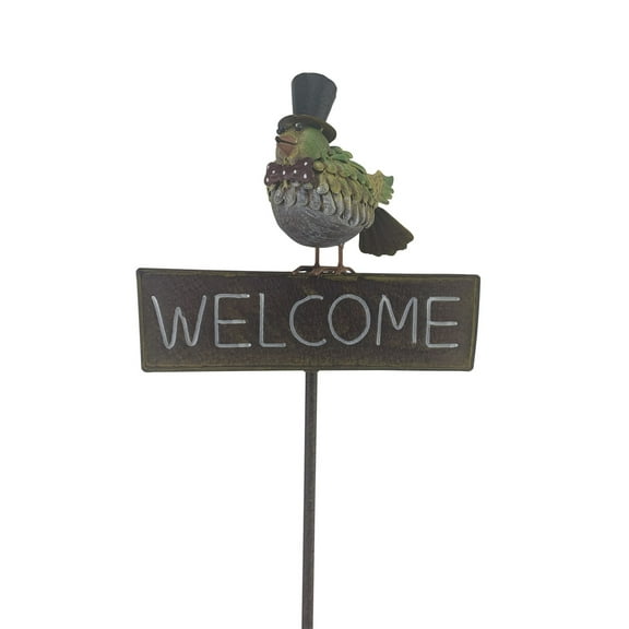 Red Carpet Studios Stake Bird Red Bow Welcome