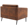 thumbnail image 5 of Ktaxon Mid-Century Accent Chair, Oversized Armchair with 2 Waist Pillows, Bronzing Cloth Sofa for Living Room Brown, 5 of 9