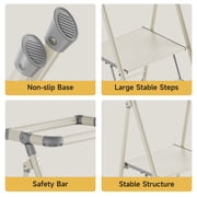 UNICOO® Foldable Toddler Tower - 2-Step Ladder for Adult, Toddler Tower Foldable & Compact - Foldable Kitchen Tower, Kids Step Stool, Folding Toddler Tower for Kitchen & Bathroom (Smoky Gray)