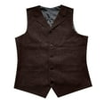 thumbnail image 4 of Huresd Men V-Neck Vest with Pockets Sleeveless Office Male Dressy Vintage Waistcoat Coffee 3XL, 4 of 4