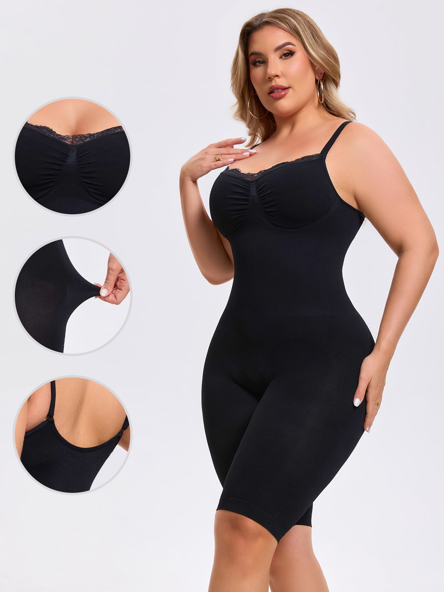 DARING DIVA Women's Sleeveless Shapewear Bodysuits Tummy Control Bodyshaper XL Black