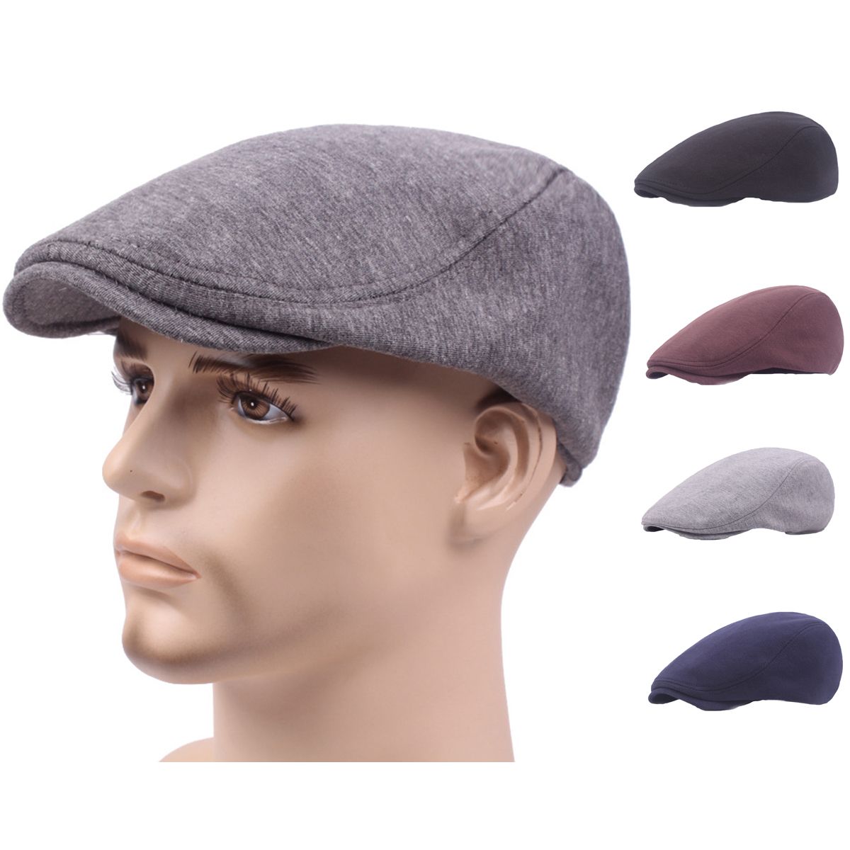 Meidiya Men's Cotton Flat Cap Ivy Gatsby Newsboy Hat Driving Cabbie