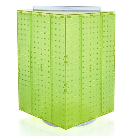UPC: 0794504774436 | Azar Displays 701414-GRE Green Four-Sided Revolving 14 W x 20 H Pegboard Counter Display