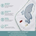thumbnail image 4 of Spasilk Baby Cotton Terry Hooded Towel & Washcloth Bath Shower Set for Newborns and Infants, 5 Piece Set, Blue Whale, 4 of 7