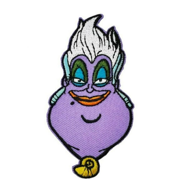 Little Mermaid Ursula The Sea Witch Villain 3.5" Wide Embroidered Iron On Patch
