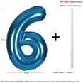 thumbnail image 2 of 40 Inch Blue Numbers 0-9 Birthday Party Decorations Helium Foil Mylar Number Balloon Digital 6, 2 of 4