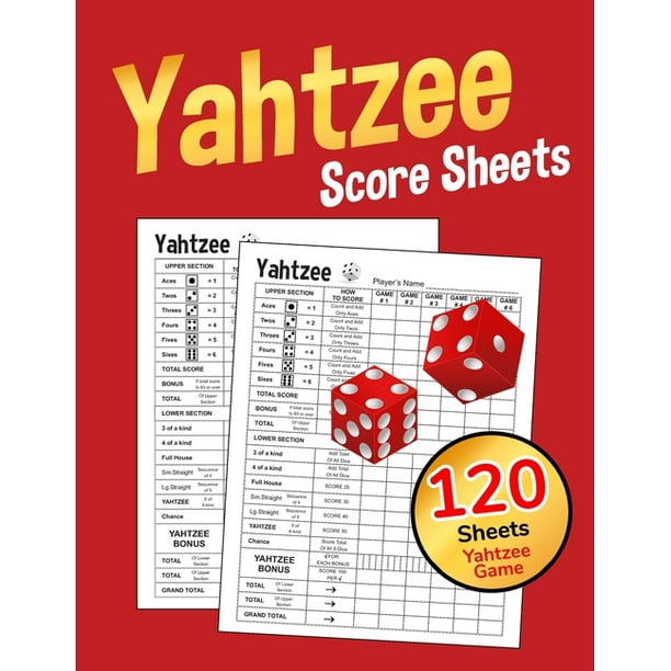 yahtzee score sheets large 8 5 x 11 inches correct scoring instruction with clear printing yahtzee score cards dice board game yahtzee score pads vol 2 paperback walmart com