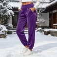 thumbnail image 4 of THNCYX Women Solid Color Elastic Waist Casual Sweat Pants With Side Pockets Relaxed Wide Drawstring Trousers, 4 of 9