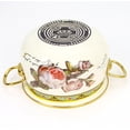 thumbnail image 3 of Xwlshop Enamel Stockpot with Glass Lid, Vintage Floral Nonstick Saucepan with Handles, Induction Safe Cooking Pot for Stew & Soup, 3 of 8