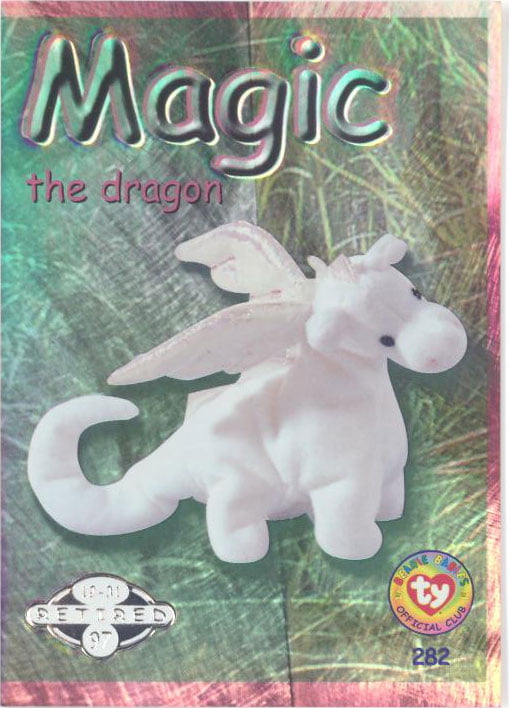 NM/Mint MAGIC the Dragon Series 1 Common TY Beanie Babies BBOC Card 