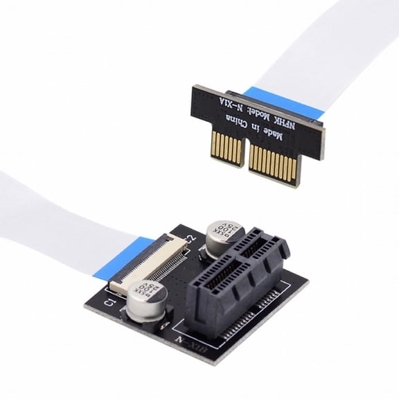 Xiwai Low Profile PCI-E Express 1X Slot Riser Card Extender Extension Ribbon Flex Relocate Cable 10cm 90 Degree Angled