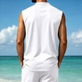 thumbnail image 6 of Mens Athletic Sports Sleeveless Tank Tops V-Neck with Pocket Workout Shirt Beach Swim Tee Fathers Gift, 6 of 8