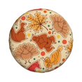 thumbnail image 3 of Spare Tire Cover, Autumn Animal Maple Leaves Wheel Cover Tire Covers for Trailers Car Truck Camper Universal Tire Covering Fits Diameter, 3 of 7