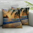 thumbnail image 3 of Orinice Palm Tree Sunset Beach Graphic Decorative Cushion Throw Pillow Cover 22x22in, 3 of 5
