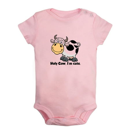 

Holy Cow I m Cute Funny Rompers For Babies Animal Cow Pattern Romper Baby Jumpsuit Newborn Baby Unisex Bodysuits Infant Jumpsuits Toddler 0-24 Months Kids One-Piece Oufits