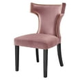 thumbnail image 5 of Side Dining Chair, Nailhead, Set of 2, Pink, Velvet, Modern Contemporary, Kitchen Room Cafe Bistro Restaurant Hospitality, 5 of 10