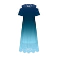 thumbnail image 5 of ibuvkizy Women Plus Size Dress,Womens Fashion Summer Dress,Plus Size Women Sexy Ruffle Strapless Splicing Lace Splicing Short Sleeve Dresses,Maxi Dress,Sun Dresses Maxi Dresses for Women 2025, 5 of 7