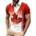 thumbnail image 1 of Men's Shirts Casual Sportwear Featuring Maple Leaf Button Print for Canada Day Classic Everyday, 1 of 4