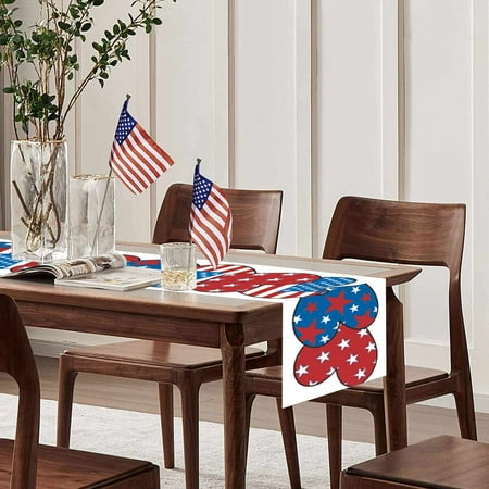 

Decorating Kit Independence Day Table Runner Holiday Print Vintage Decoration Tablecloth Home Decor