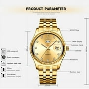 CHENXI Brand Men's Golden Wristwatches Business Analogue Quartz Watch Men Fashion Luxury Stainless Steel Waterproof Clock