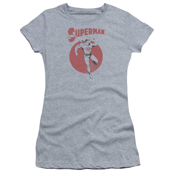 Superman Vintage Sphere Junior Women's T-Shirt Sheer Athletic Heather
