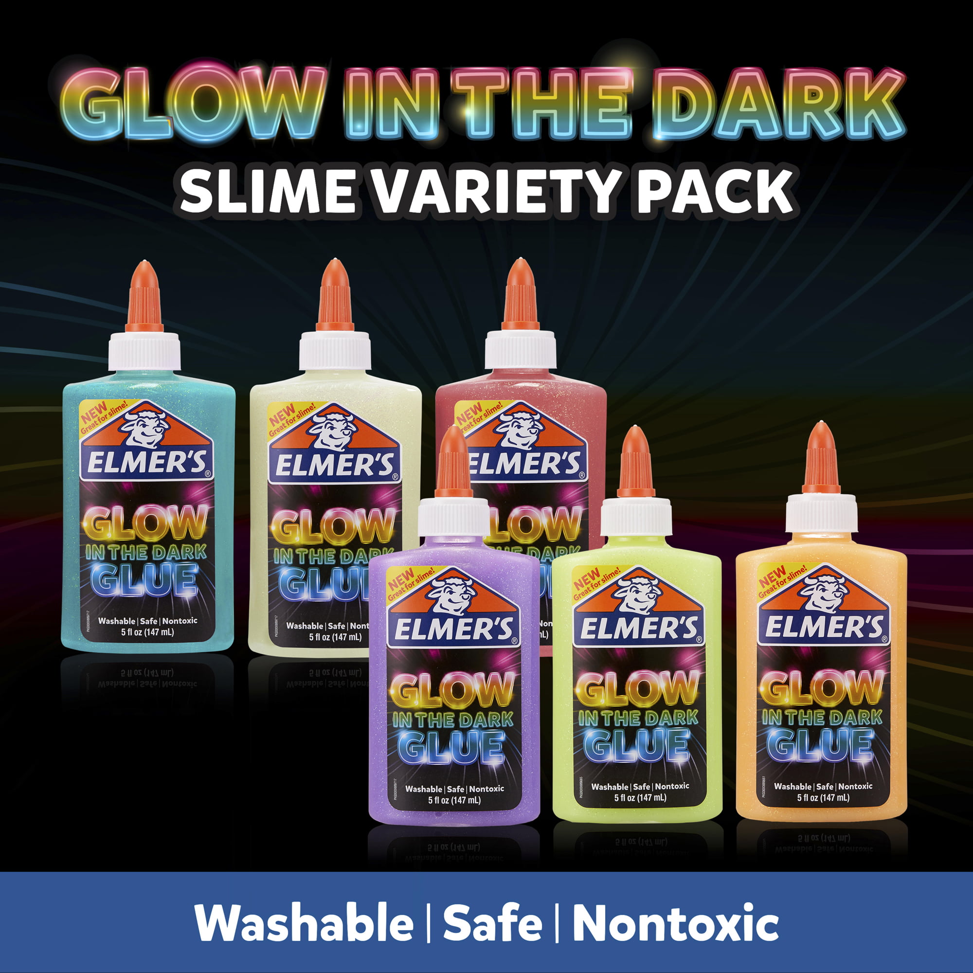 Elmer's Electrifying Glow-in-The-Dark Liquid Glue, Pink (2062245) &  Electrifying Glow-in-The-Dark Liquid Glue, Blue (2062234)