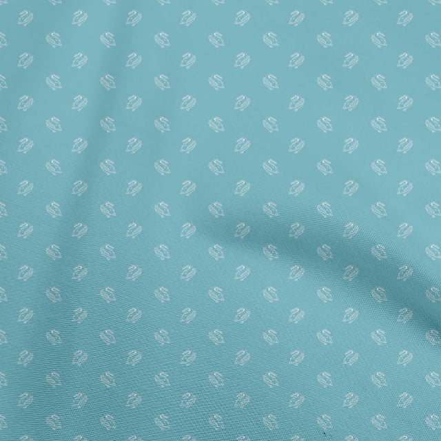 oneOone Polyester Spandex Light Blue Fabric Retro Minimal Iron Sewing Craft Projects Fabric Prints By Yard 56 Inch Wide