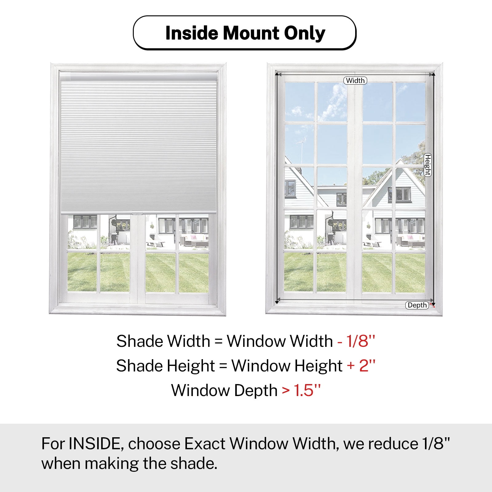 Keego No Drill Cordless Blind for Windows Blackout Cellular Window Shades No Tool Honeycomb Blinds Shades for Home, Easy To Install, White, 47.75"W x 48"H