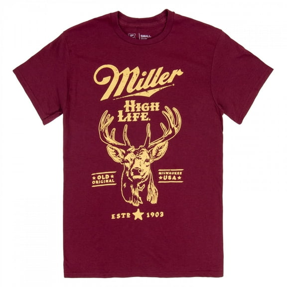 Miller High Life Vintage Deer Logo Red Colorway T-Shirt-Small