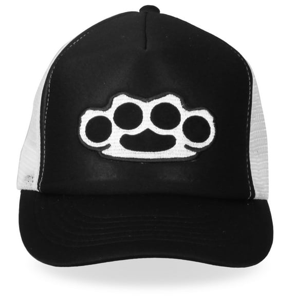 Hot Leathers GSH1009 Knuckles Black and White Trucker Hat One Size