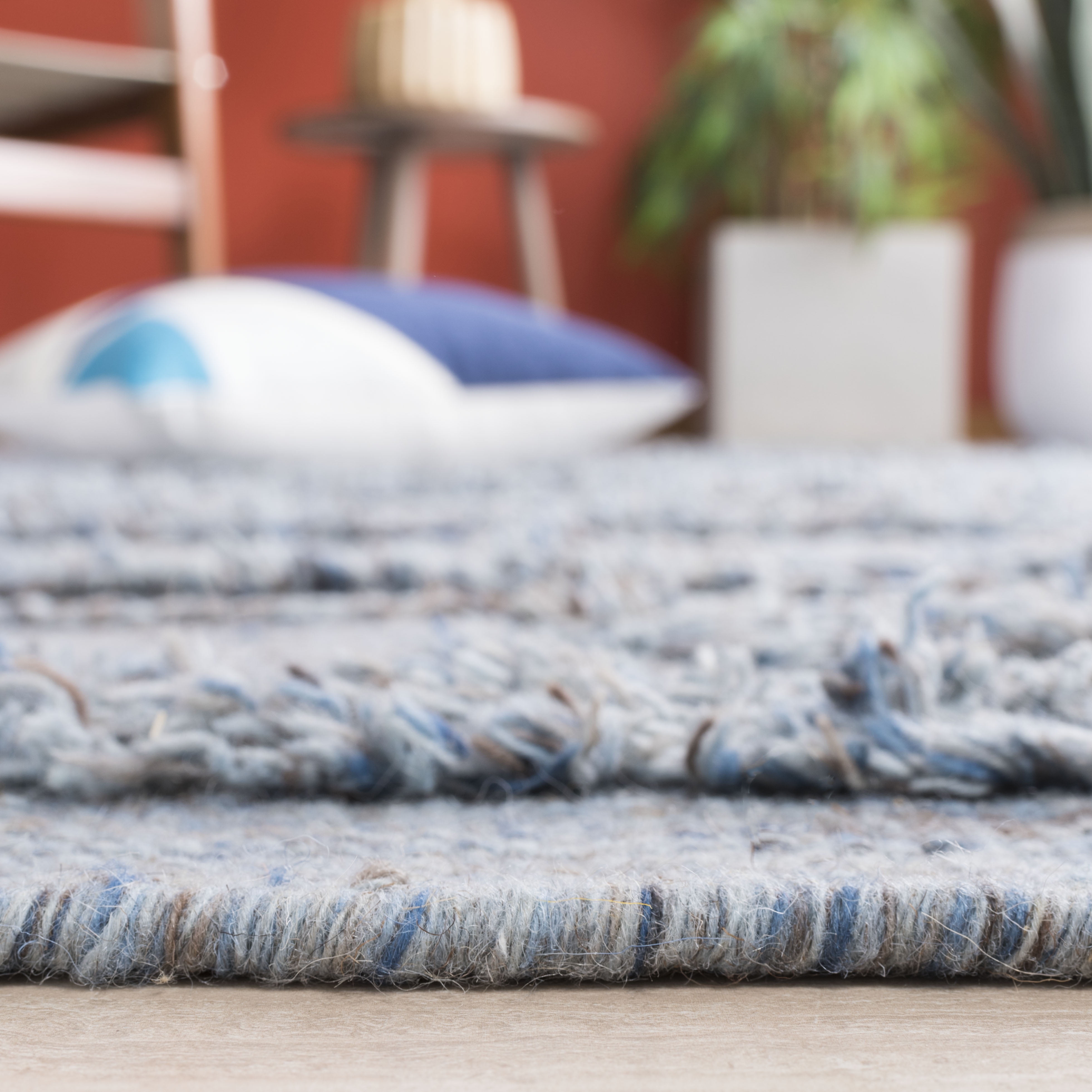 SAFAVIEH Vermont Zavanna Striped Area Rug, Grey/Blue, 4' x 6'