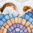 thumbnail image 4 of Colorful Concentric Circles Blue and Orange Shades Throw Blanket for Couch Bed Soft Cute Fleece Fuzzy Spring Summer Throw Blankets Cozy Living Room Throw Blanket for Chair, 4 of 5