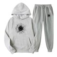 thumbnail image 1 of Gibobby Conjunto dama pants y sudadera afelpada Conjunto de pantalones y sudadera con capucha de felpa informal deportivo con estampado de girasol de color só(Gris,G), 1 of 2