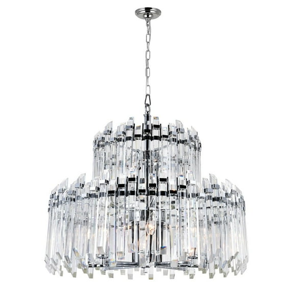 CWI Lighting Henrietta 12 Light Transitional Metal Chandelier in Chrome