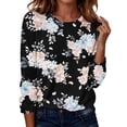 thumbnail image 3 of Noric Women Long Sleeve T-Shirt Loose Fit Casual Crew Neck Floral Print Fashion All Season Pullover Tops S-5XL, 3 of 8