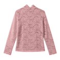 thumbnail image 5 of Mesh Long Sleeve Tops for Women Lace Sheer Tight See Through Crew Neck Spring Fall 2026 Party Club Outfits, 5 of 5